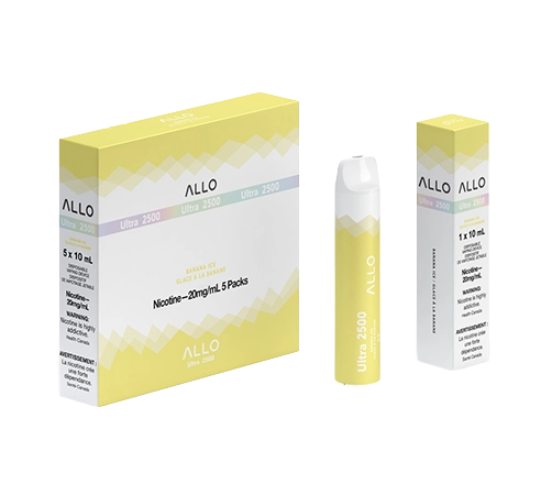 Banana Ice Allo Ultra 2500 by Allo Vapor Toronto GTA Vaughan Ontario Canada Wicks & Wires Vape Shoppe Banana Ice Allo Ultra 2500 by Allo Vapor Toronto GTA Vaughan Ontario Canada Wicks & Wires Vape Shoppe