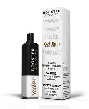 Code Brown by Boosted Bar X Vapourme Toronto GTA Vaughan Ontario Canada Wicks & Wires Vape Shoppe