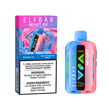 Best Disposable Vape Blue Razz Ice ELFBAR MixArtt Toronto GTA Vaughan Ontario Canada Wicks & Wires Vape Shoppe Best Disposable Vape Blue Razz Ice ELFBAR MixArtt Toronto GTA Vaughan Ontario Canada Wicks & Wires Vape Shoppe