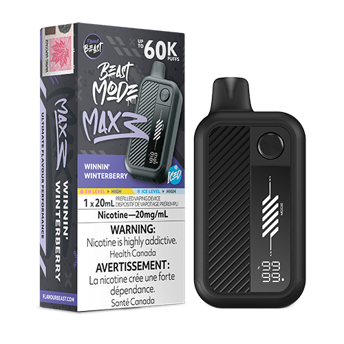 Flavour Beast Mode Max 3 Winnin Winterberry Iced disposable vape with berry flavour