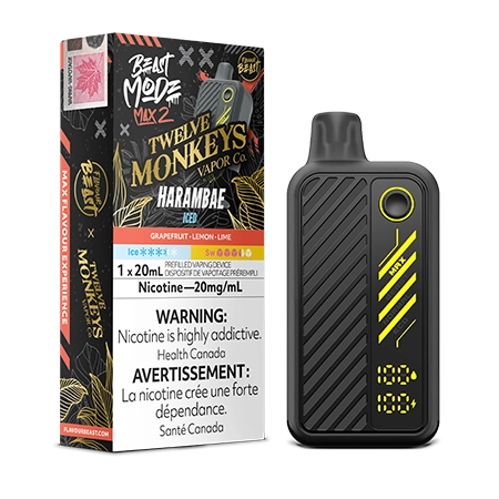 Buy Best Disposable Vape 12 Monkeys Harambae Iced Flavour Beast Max 2 50K  Toronto GTA Vaughan Ontario Canada Wicks & Wires Vape Shoppe