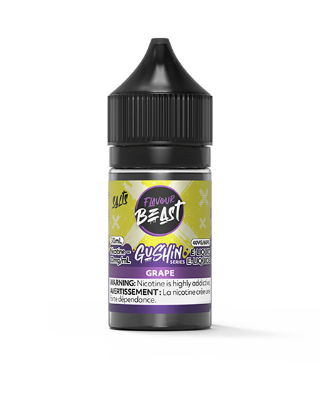 Flavour Beast Gushin Grape salt nic e-liquid with smooth grape flavour for pod systems