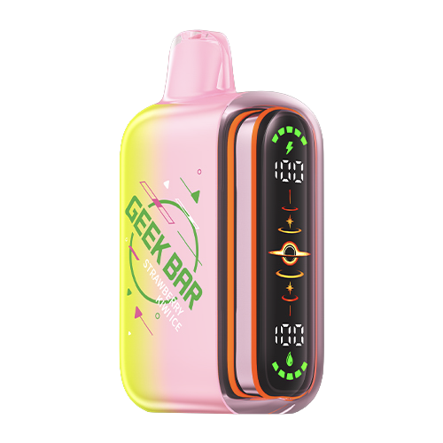 Geek Bar Pulse 2 Strawberry Kiwi Ice Disposable Vape with up to 80,000 puffs, dual mesh coil and USB-C fast charging available at Wicks & Wires Vape Shoppe Canada