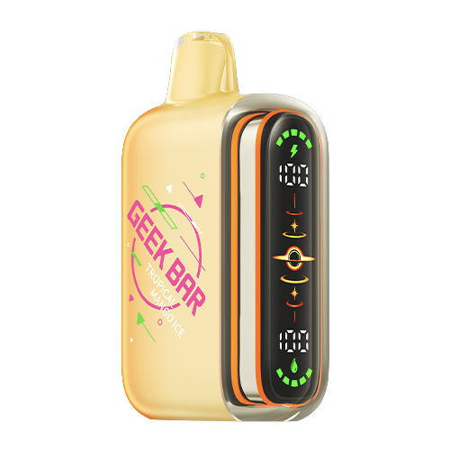 Geek Bar Pulse 2 Tropical Mango Ice Disposable Vape with up to 80,000 puffs, dual mesh coil and USB-C fast charging available at Wicks & Wires Vape Shoppe Canada