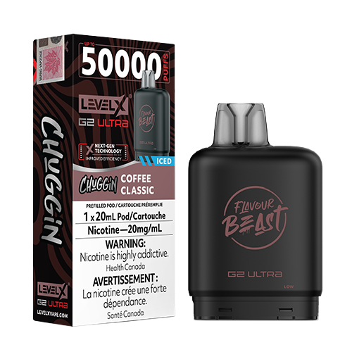 Level X G2 Ultra Pod Coffee Classic Iced a rich coffee flavour with a deep, roasted profile and a refreshing icy finish.