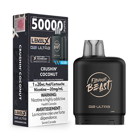 Crushin'-Cocnut-Ice-Level-X-G2-Ultra-Pod-Flavour-Beast-Toronto-GTA-Vaughan-Ontario-Canada-Wicks-and-Wires-Vape-Shoppe