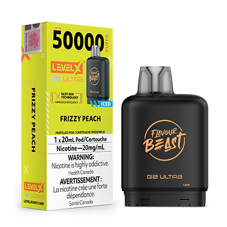 Frizzy-Peach-Ice-Level-X-G2-Ultra-Pod-Flavour-Beast-Toronto-GTA-Vaughan-Ontario-Canada-Wicks-and-Wires-Vape-Shoppe