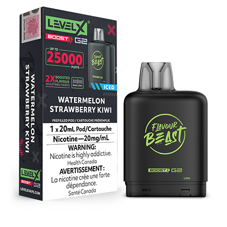 Watermelon_Strawberry_Kiwi_Iced_Level_X_Boost_G2_Toronto_GTA_Vaughan_Ontario_Canada_Wicks_&_Wires_Vape_Shoppe
