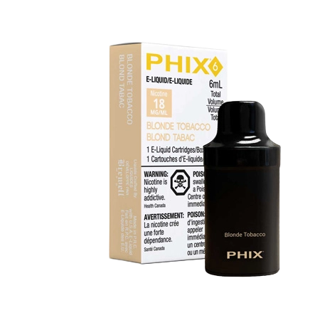 PHIX 6 Tobacco Blonde Pod by MLV Toronto GTA Vaughan Ontario Canada Wicks & Wires Vape Shoppe PHIX 6 Tobacco Blonde Pod by MLV Toronto GTA Vaughan Ontario Canada Wicks & Wires Vape Shoppe