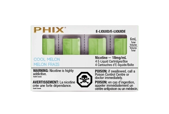 PHIX Pods 4 Pack cool melon by MLV Toronto GTA Vaughan Ontario Canada Wicks  & Wires Vape Shoppe.