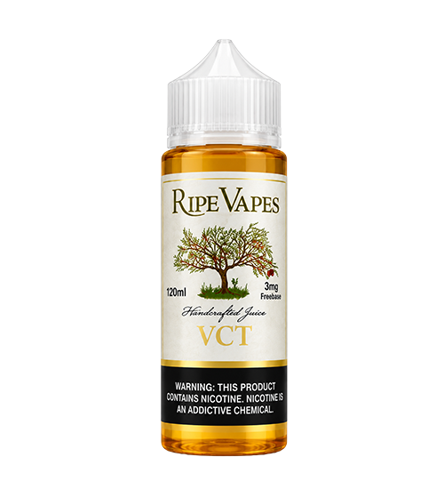 Ripe Vapes VCT 120ml A smooth tobacco flavour complemented by rich vanilla notes and a mellow, creamy finish.