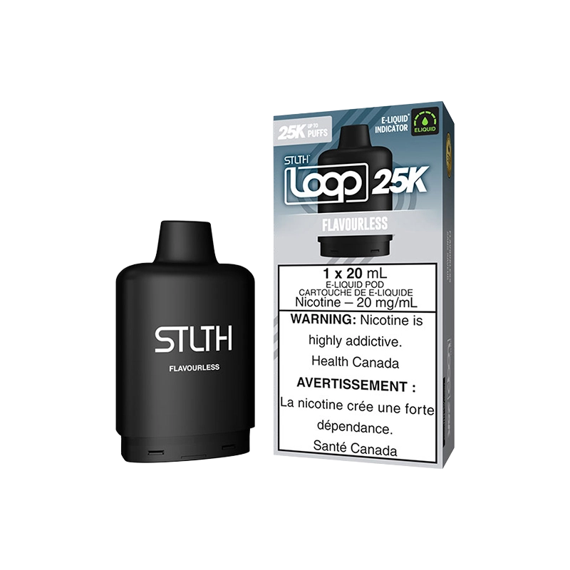 Flavourless LOOP 25K Pod by STLTH Toronto GTA Vaughan Ontario Canada Wicks  & Wires Vape Shoppe