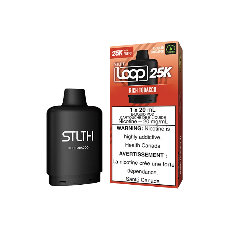 Rich Tobacco LOOP 25K Pod by STLTH Toronto GTA Vaughan Ontario Canada Wicks & Wires Vape Shoppe