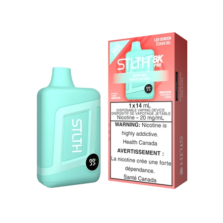 Arctic Mint STLTH 8K Pro Disposable by STLTH Toronto GTA Vaughan Ontario Canada Wicks & Wires Vape Shoppe