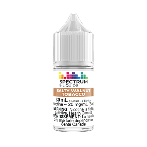 Spectrum Nic Salt Salty Walnut Tobacco e-liquid bottle on a white background