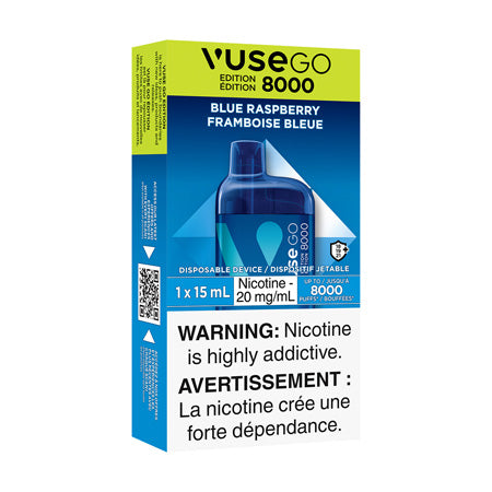 Blue Rasperry  by Vuse Go 8000  Toronto GTA Vaughan Ontario Canada Wicks & Wires Vape Shoppe