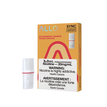 allo-sync-pod-pack-strawberry-Orange-Toronto-GTA-Vaughan-Ontario-Canada-Wicks-and-Wires-Vape-Shoppe