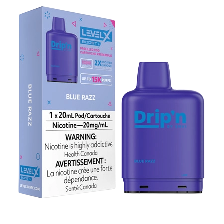 level-x-boost-dripn-pod-blue-razz-Toronto-GTA-Vaughan-Ontario-Canada-Wicks-and-Wires-Vape-Shoppe