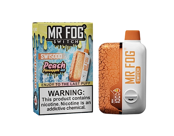 Peach Pineapple Ice by Mr Fog Switch SW15000 Disposable Toronto GTA Vaughan Ontario Canada Wicks & Wires Vape Shoppe Peach Pineapple Ice by Mr Fog Switch SW15000 Disposable Toronto GTA Vaughan Ontario Canada Wicks & Wires Vape Shoppe