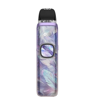 UWELL Caliburn G5 Aurora Feathers pod kit with 1600mAh battery, HD display, and GPP Alpha pod technology.