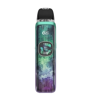 UWELL Caliburn G5 Mystic Forest pod kit with 1600mAh battery, HD display, and GPP Alpha pod technology.