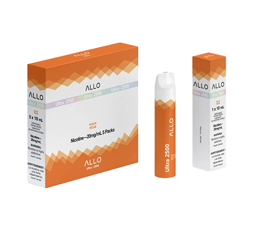 Peach Allo Ultra 2500  by Allo Vapor Toronto GTA Vaughan Ontario Canada Wicks & Wires Vape Shoppe