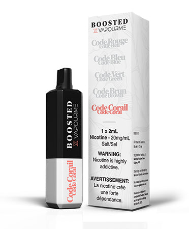 Code corail by Boosted Bar X Vapourme Toronto GTA Vaughan Ontario Canada Wicks & Wires Vape Shoppe