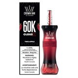 Al Fakher Crown X 60K Two Apple disposable vape device with digital display and adjustable airflow design.