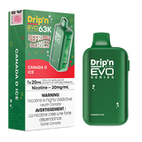 Drip’n EVO 63K disposable vape device with digital display and adjustable airflow design.