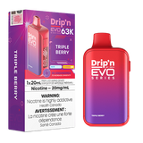 Drip’n EVO 63K disposable vape device with digital display and adjustable airflow design.