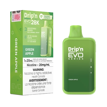 Dripn-EVO-28K-Green-Apple-Toronto-GTA-Vaughan-Ontario-Canada-Wicks-and-Wires-Vape-Shoppe