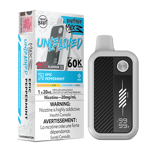 Flavour Beast Mode Max 3 Epic Peppermint disposable vape with peppermint flavour.