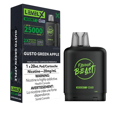 FLAVOUR-BEAST-LEVEL-X-BOOST-GUSTO-GREEN-APPLE-Toronto-GTA-Vaughan-Ontario-Canada-Wicks-and-Wires-Vape-Shoppe