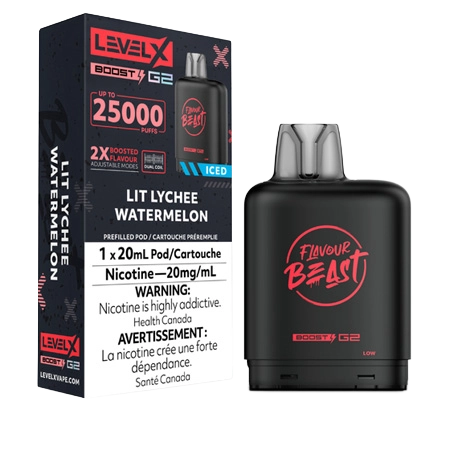 FLAVOUR-BEAST-LEVEL-X-BOOST-LIT-LYCHEE-WATERMELON-Toronto-GTA-Vaughan-Ontario-Canada-Wicks-and-Wires-Vape-Shoppe