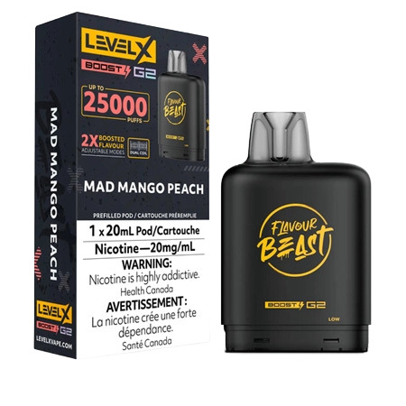 FLAVOUR-BEAST-LEVEL-X-BOOST-MAD-MANGO-PEACH-Toronto-GTA-Vaughan-Ontario-Canada-Wicks-and-Wires-Vape-Shoppe