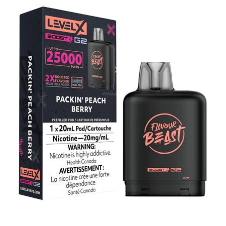 Packin' Peach Berry by Level X Flavour Beast Boost 25K Toronto GTA Vaughan  Ontario Canada Wicks & Wires Vape Shoppe