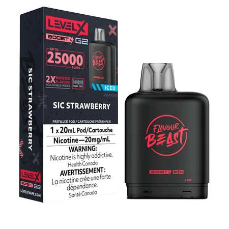FLAVOUR-BEAST-LEVEL-X-BOOST-SIC-STRAWBERRY-Toronto-GTA-Vaughan-Ontario-Canada-Wicks-and-Wires-Vape-Shoppe