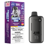 Purple Grape Fruity G Flavour Beast Alpha device with bold grape flavour profile and sleek disposable vape design