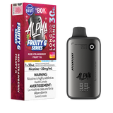 Red Strawberry Fruity G Flavour Beast Alpha device with ripe strawberry flavour profile and sleek disposable vape design