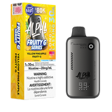 Yellow Pineapple Fruity G Flavour Beast Alpha device with vibrant pineapple flavour profile and sleek disposable vape design