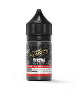 Twelve Monkeys Hakuna Iced Salt Nic bottle with fuji apple and cranberry blend for a layered, tangy fruit finish.