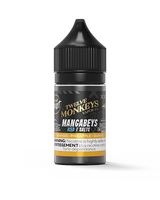 Twelve Monkeys Mangabeys Iced Salt Nic bottle with a mango, pineapple, and guava blend for a lush, tropical fruit finish.