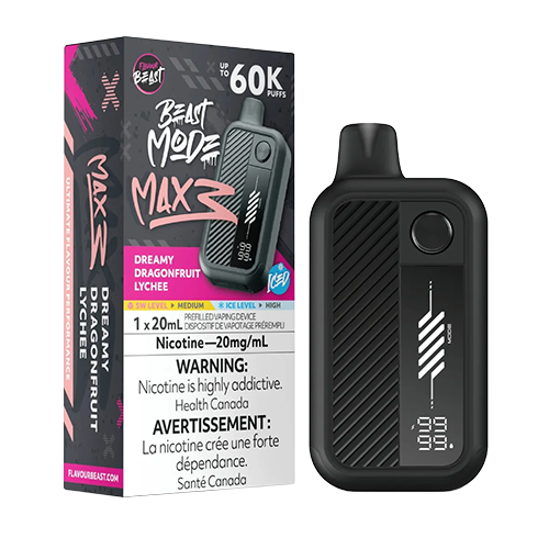 Flavour Beast Mode Max 3 Disposable Super S. Blue Razz a rich dragonfruit mixed with chilled lychee.
