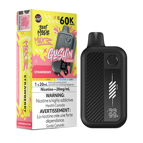 Flavour Beast Max 3 Gushin Strawberry A bright strawberry inhale with layered, fruit-forward depth, followed by a smooth, balanced finish that keeps the flavour crisp and satisfying throughout the day.