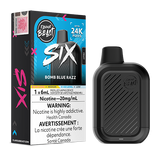 Flavour Beast SIX Bomb Blue Razz disposable vape device with blue raspberry flavour.