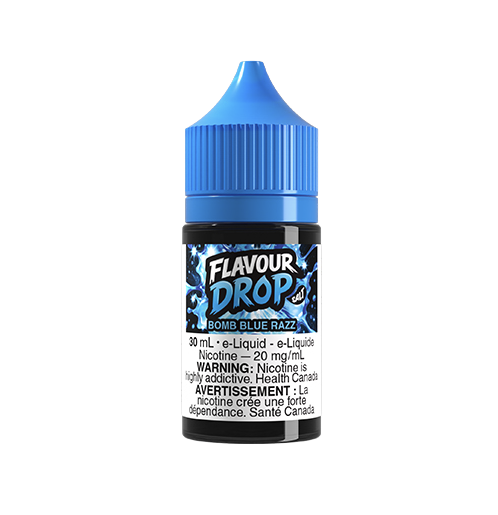 Flavour Drop nic Salt A vibrant burst of blue raspberry packed with bold, tangy sweetness and a rich, juicy finish.