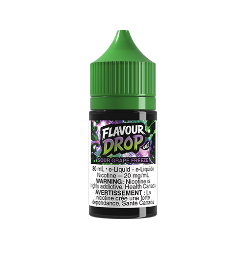 Flavour Drop Nic Salt Bold juicy grape flavour layered with tangy sweetness and finished with an intensely cool icy exhale.