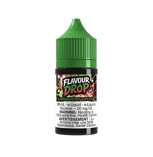 Flavour Drop Nic Salt Sweet strawberry and tangy kiwi come together in a vibrant blend finished with a crisp icy exhale.