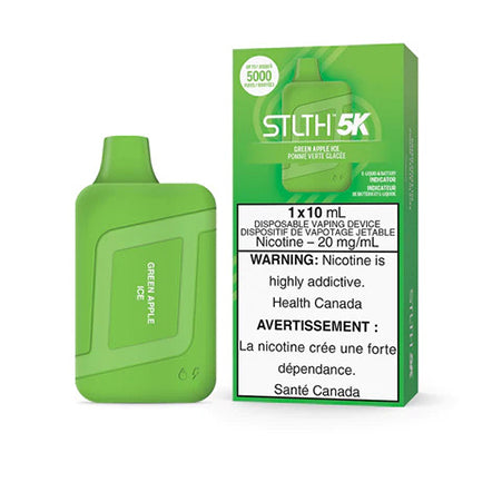 Green Apple Ice STLTH 5K Disposable by STLTH Toronto GTA Vaughan Ontario Canada Wicks & Wires Vape Shoppe