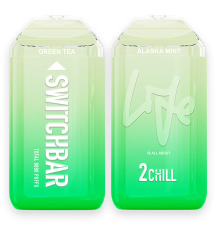 Green Tea and Alaska Mint Switch Bar Disposable Toronto GTA Vaughan Ontario Canada Wicks & Wires Vape Shoppe